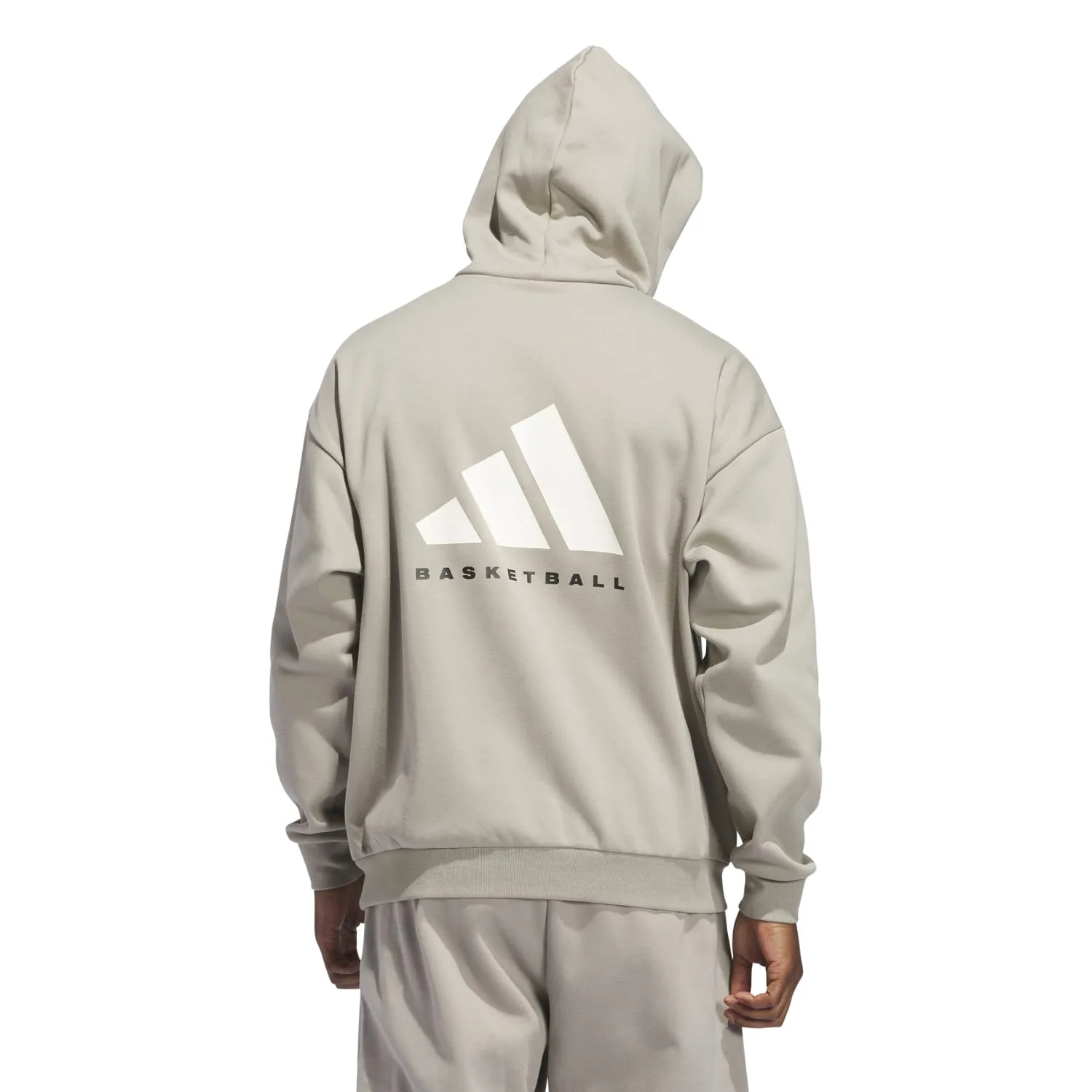 Adidas Unisex Basketball Fleece Hoodie Putty Beige JC7846