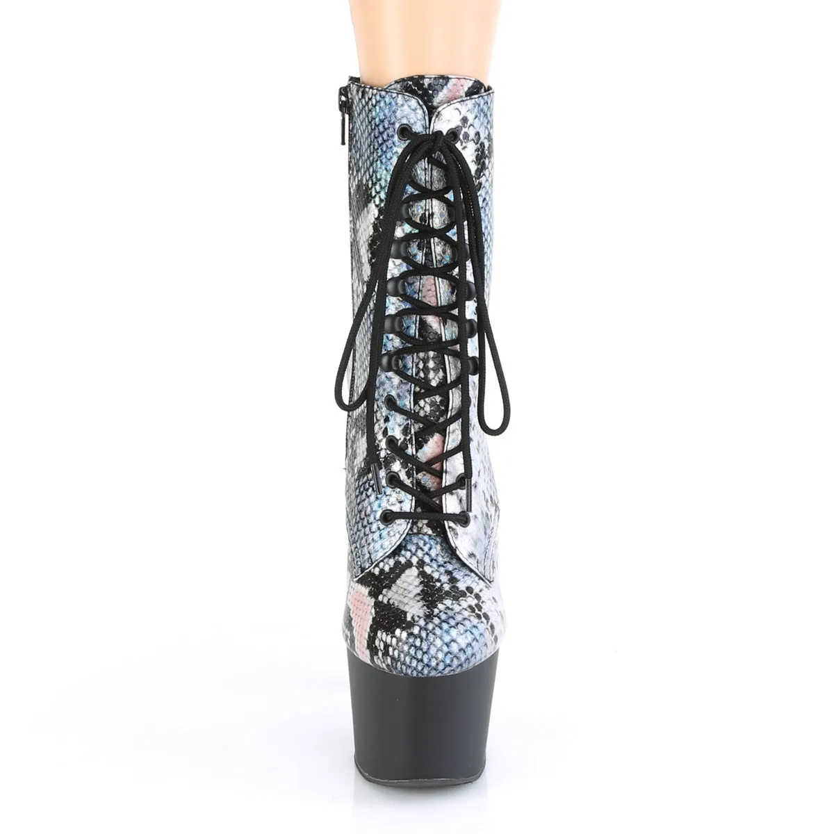ADORE-1020SP  Silver Holographic Snake Print/Black Matte