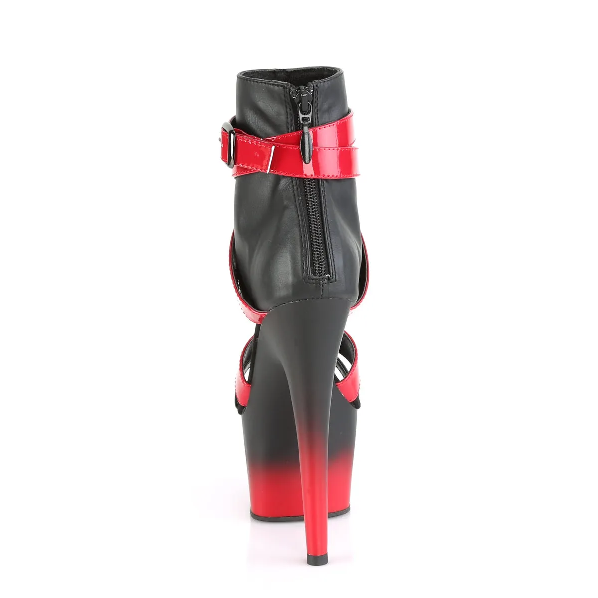 ADORE-700-15  Black Faux Leather-Red Patent/Black-Red Matte