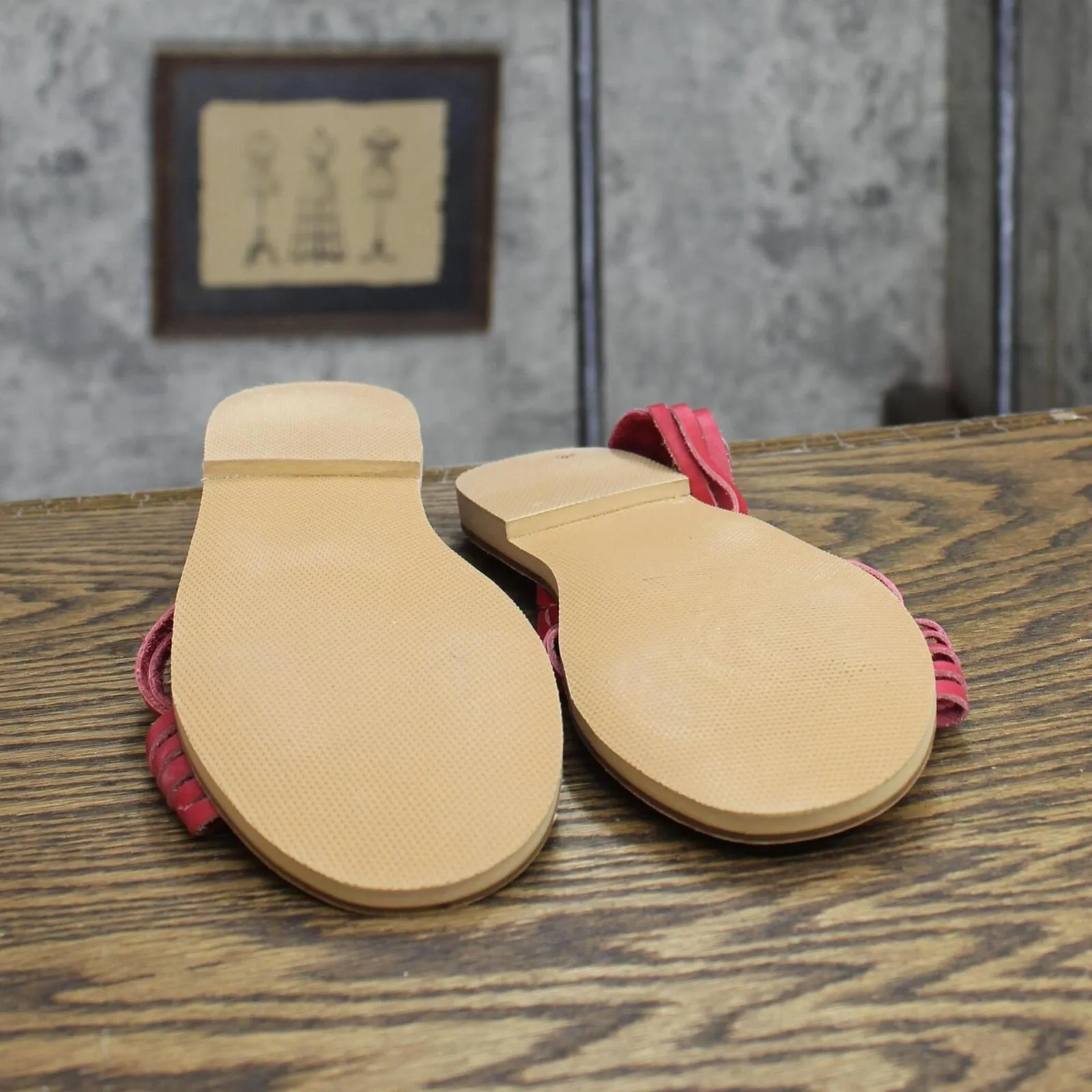 Arizona Jean Company Womens Vintage Franny Aztec Strappy Sandals Red 6M