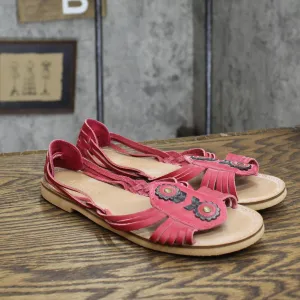 Arizona Jean Company Womens Vintage Franny Aztec Strappy Sandals Red 6M
