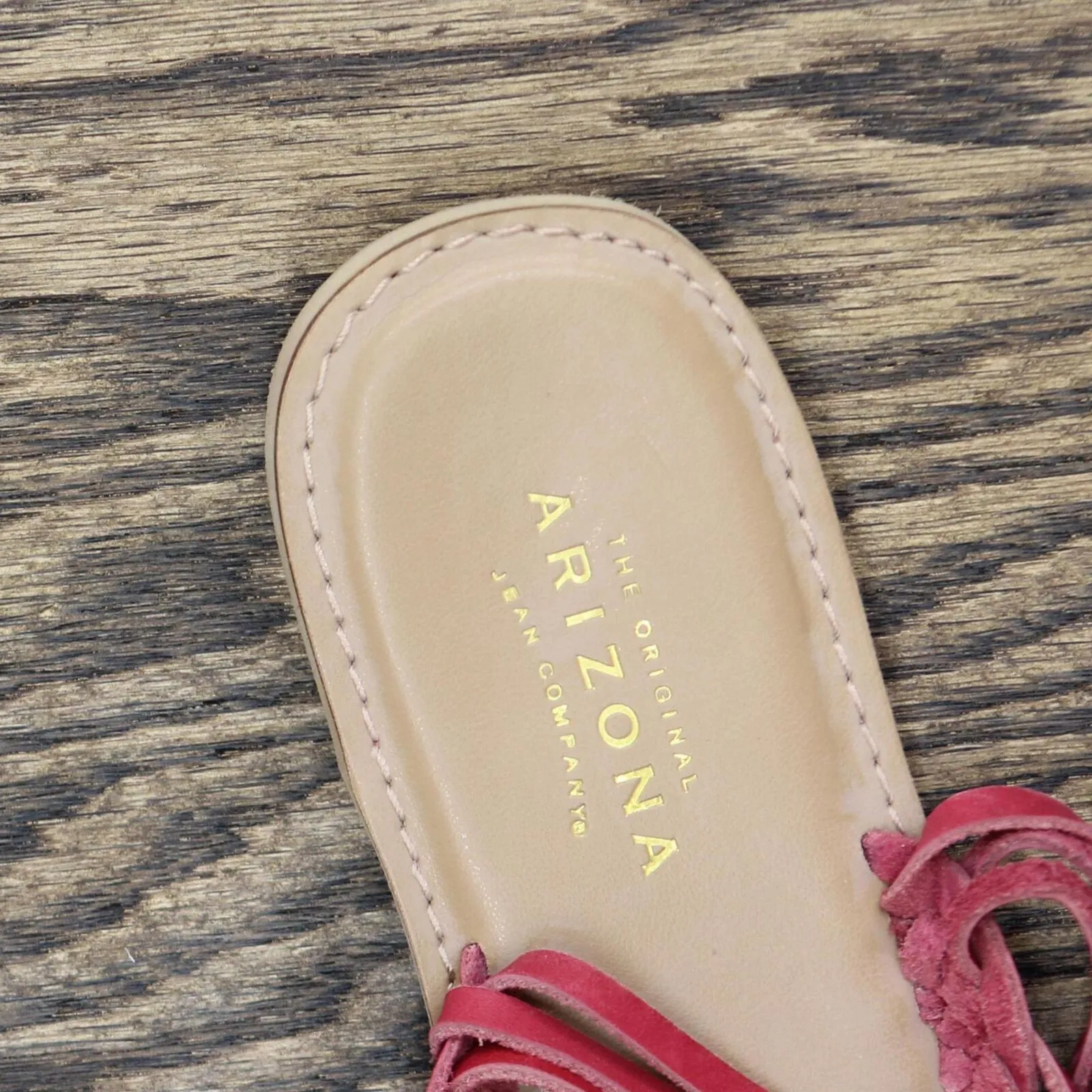 Arizona Jean Company Womens Vintage Franny Aztec Strappy Sandals Red 6M