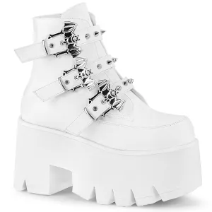 ASHES-55  White Vegan Leather