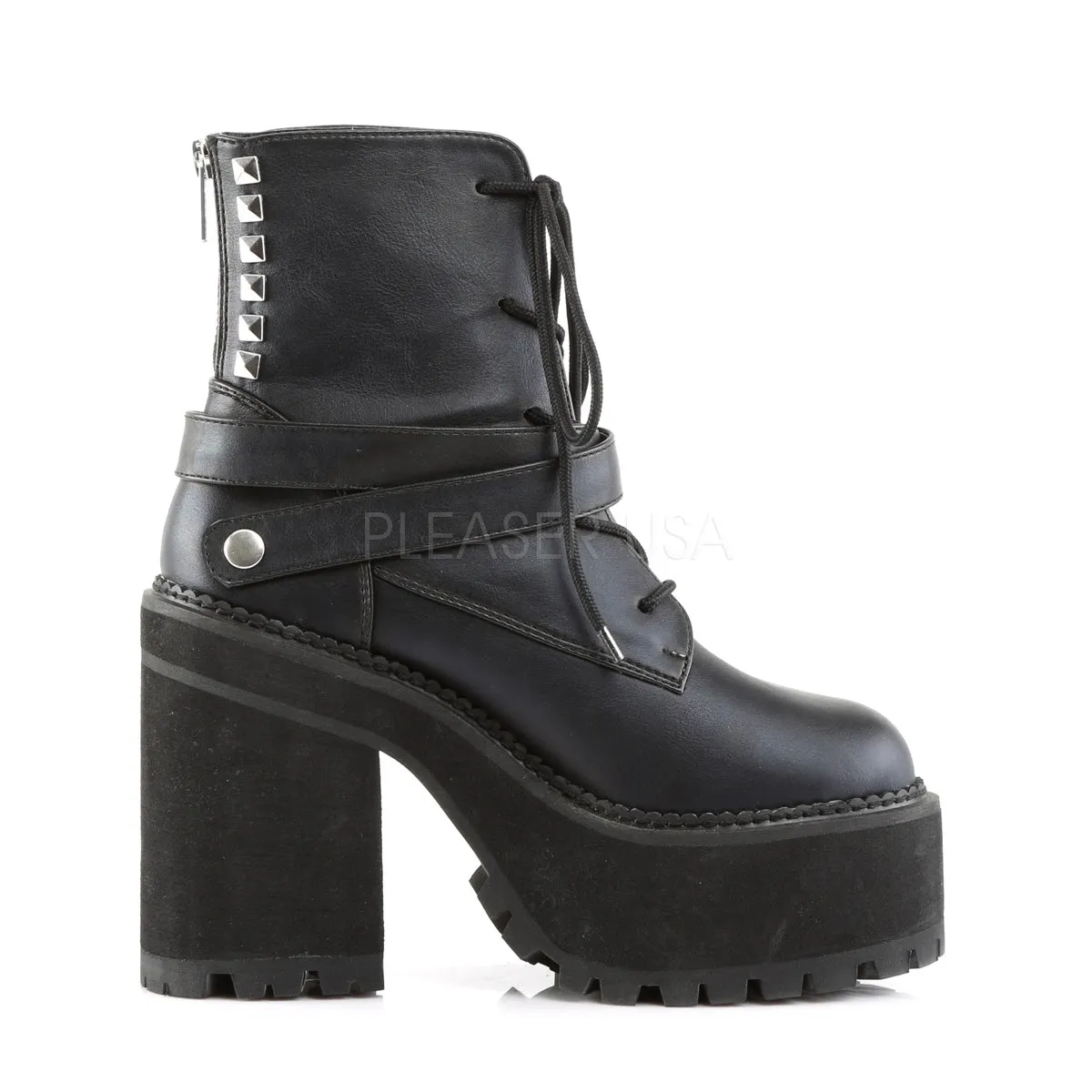 ASSAULT-101  Black Vegan Leather
