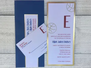 Basketball Bat & Bar Mitzvah Invitation