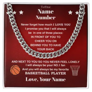 Basketball Gift – Cuban Link Necklace with Personalized Message Box