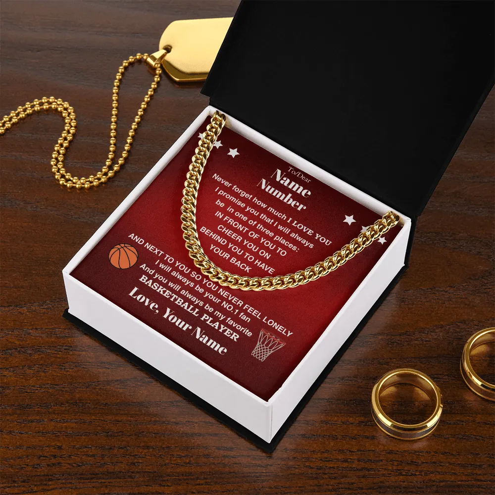 Basketball Gift – Cuban Link Necklace with Personalized Message Box