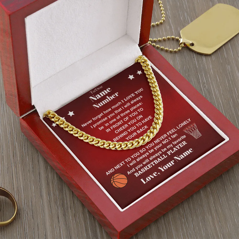 Basketball Gift – Cuban Link Necklace with Personalized Message Box