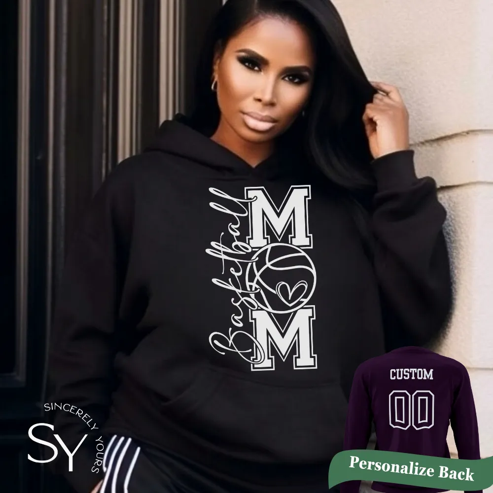 Basketball Mom Heart Hoodie