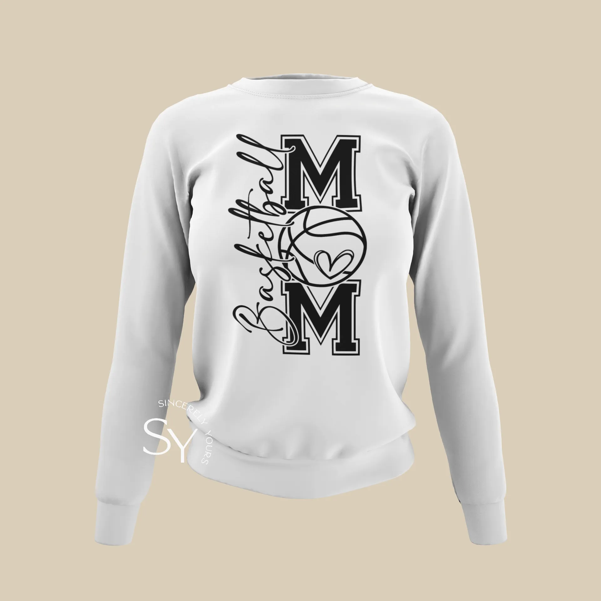 Basketball Mom Heart Sweatshirt