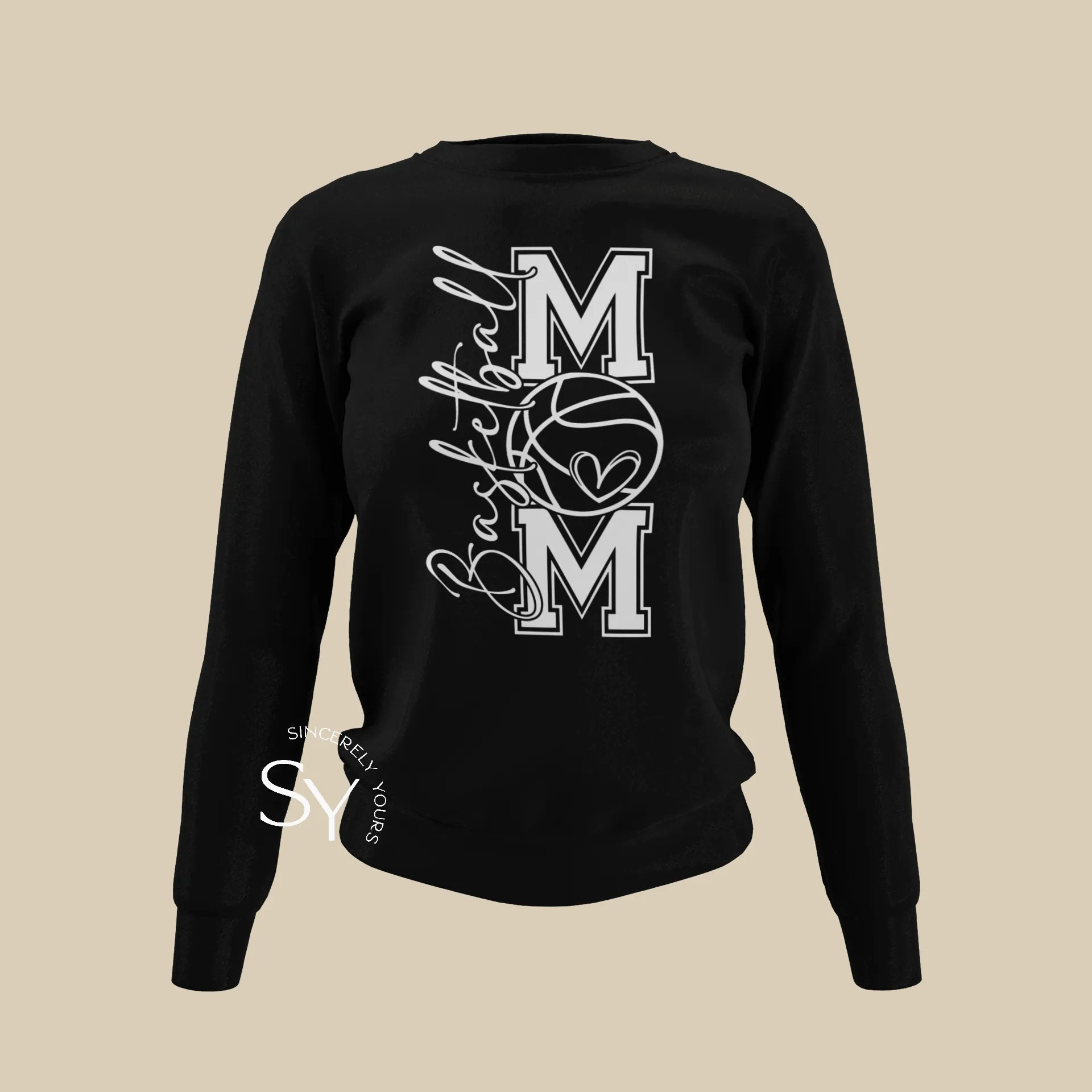 Basketball Mom Heart Sweatshirt