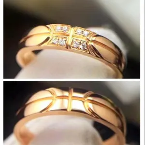 Basketball Theme Diamond Couple Matching Ring