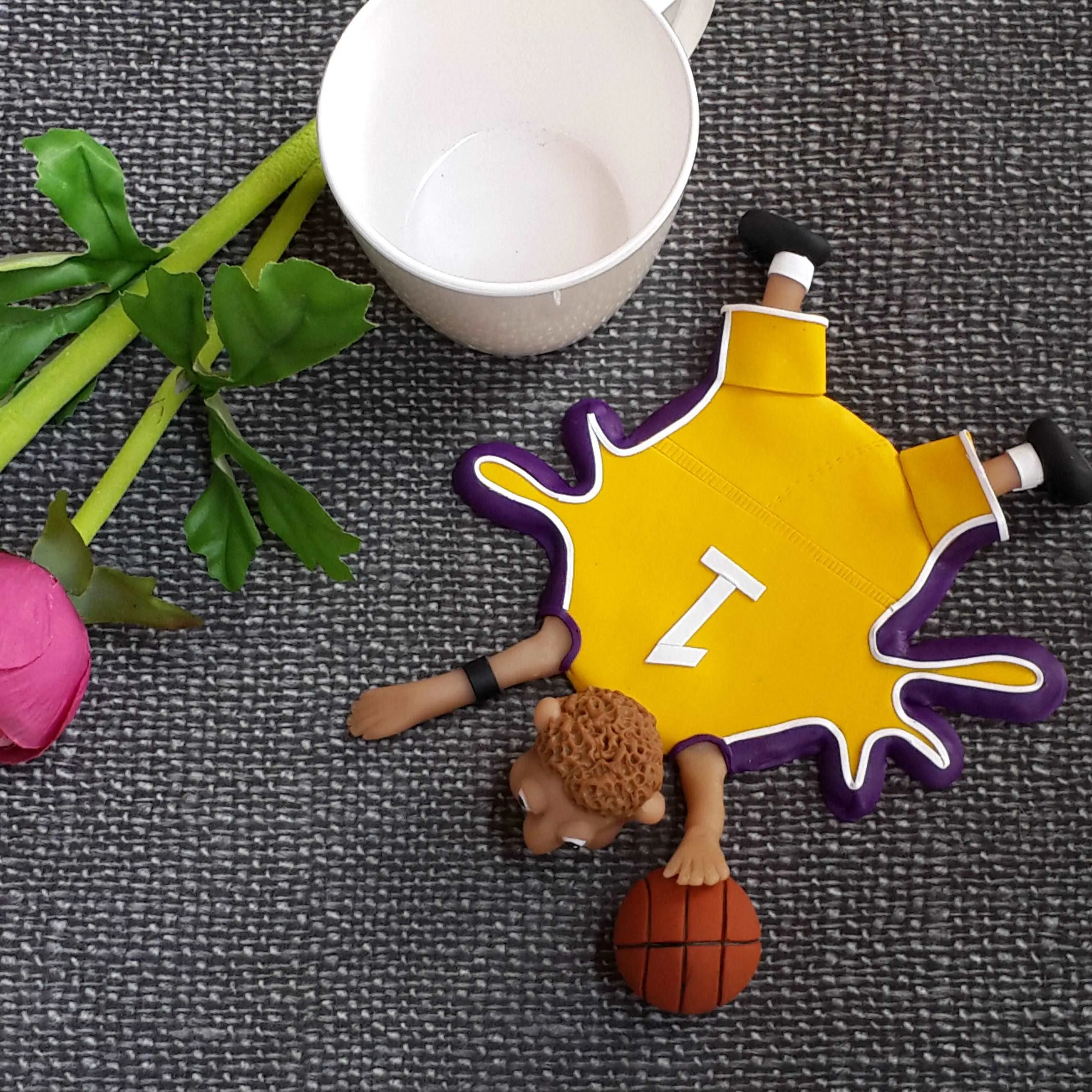BasketballAmerican Splattered Clay Coaster