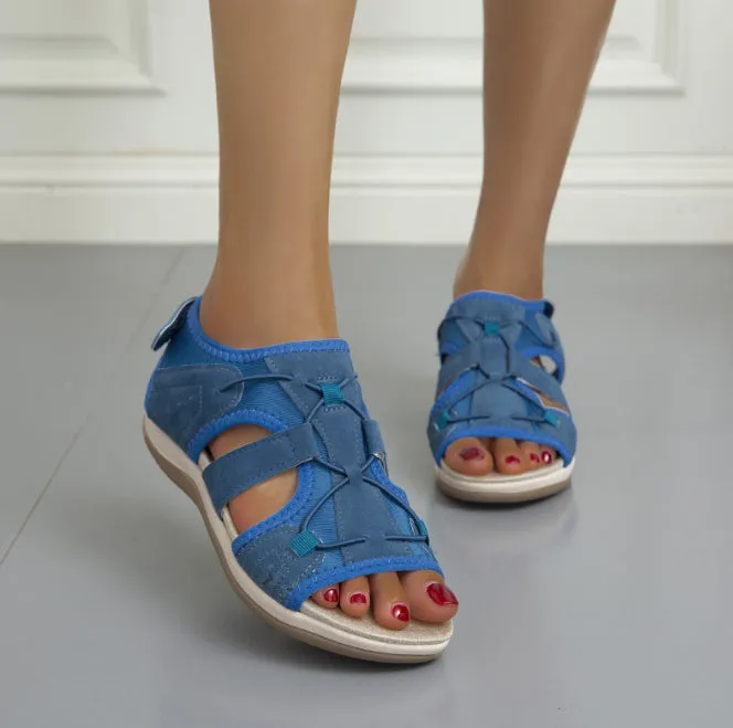 Beach Sandals Women Low-Top Round Toe Casual Sandals
