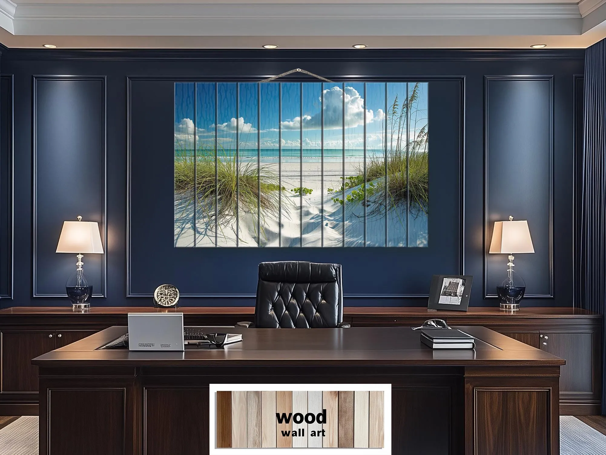 Beach Wood Wall Art - White Dunes And Grass Wood Sign