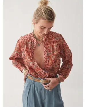 Beatrice Blouse Rust Flamingo