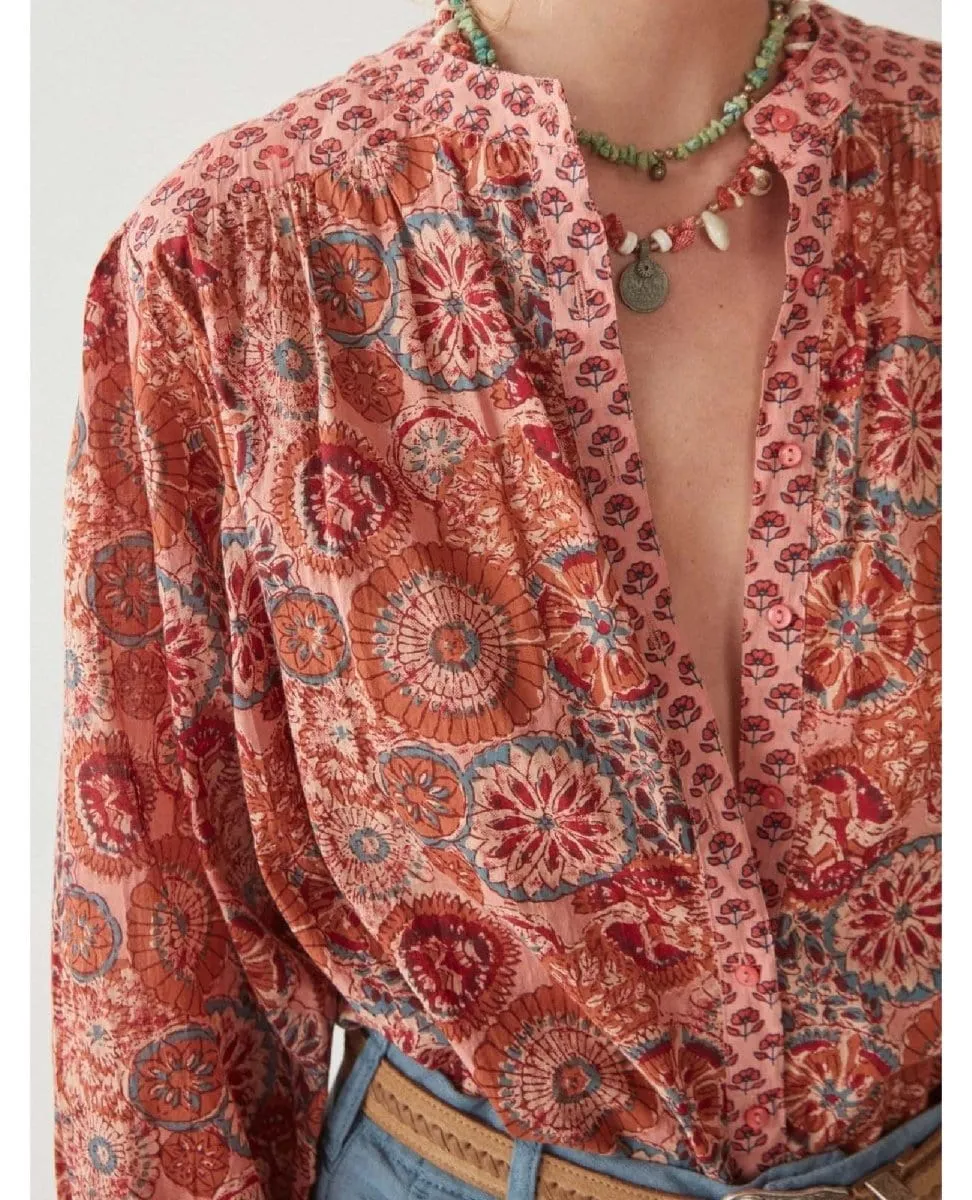 Beatrice Blouse Rust Flamingo