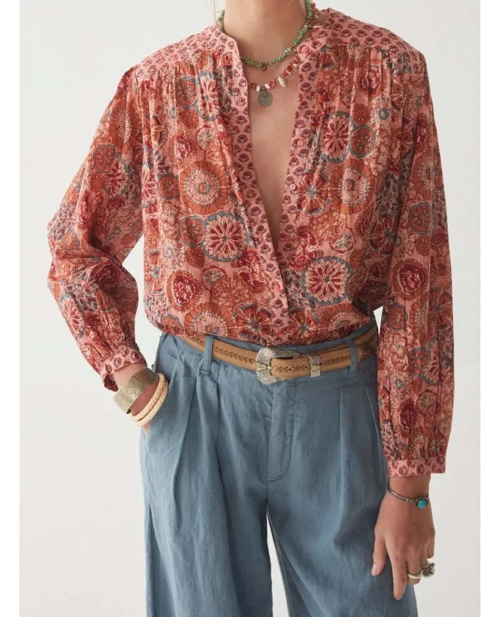 Beatrice Blouse Rust Flamingo