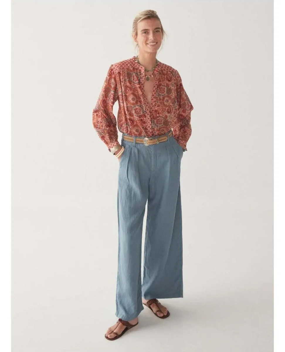 Beatrice Blouse Rust Flamingo
