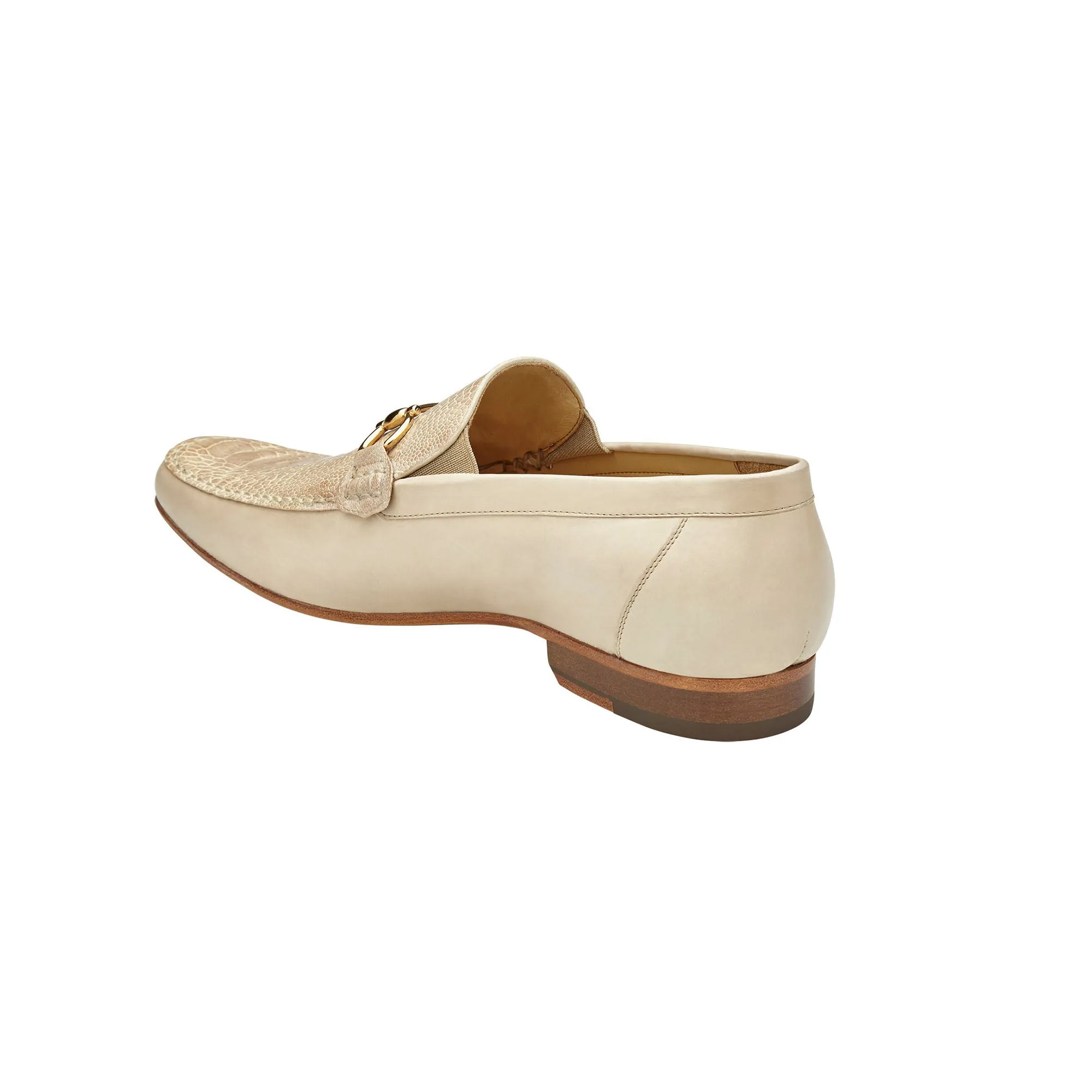 Belvedere Bruno in Cream Genuine Ostrich Leg and Italian Calf Loafers