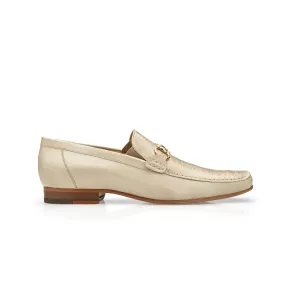 Belvedere Bruno in Cream Genuine Ostrich Leg and Italian Calf Loafers