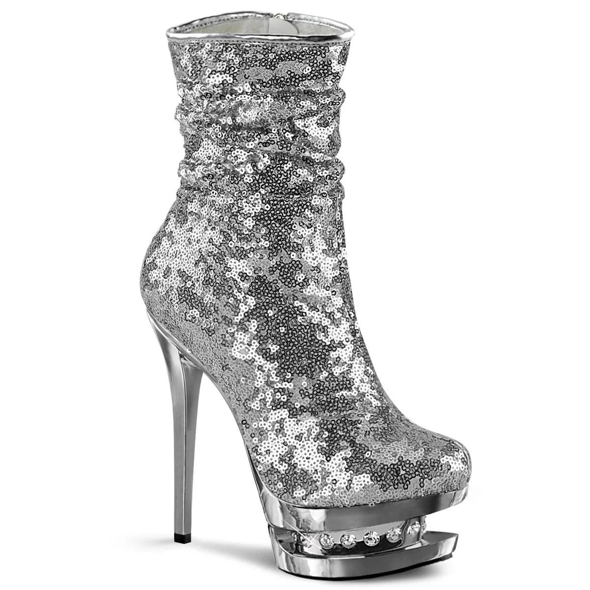 BLONDIE-R-1009  Silver Sequins/Silver Chrome