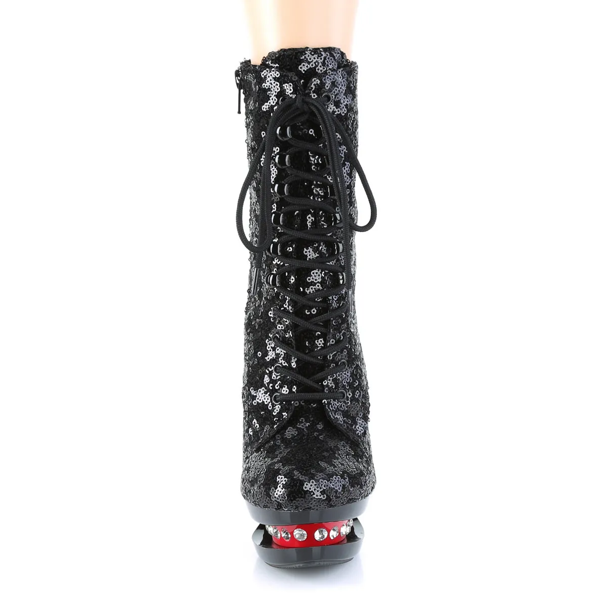 BLONDIE-R-1020  Black Sequins/Black-Red