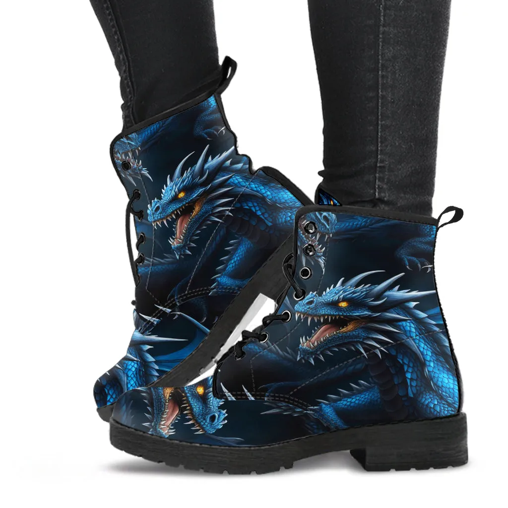 Blue Dragons Vegan Ankle Boots Lace-Up