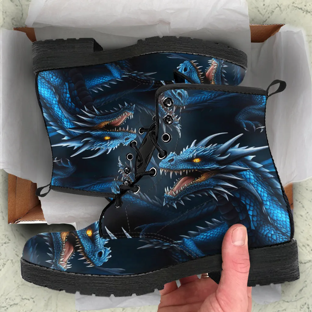 Blue Dragons Vegan Ankle Boots Lace-Up