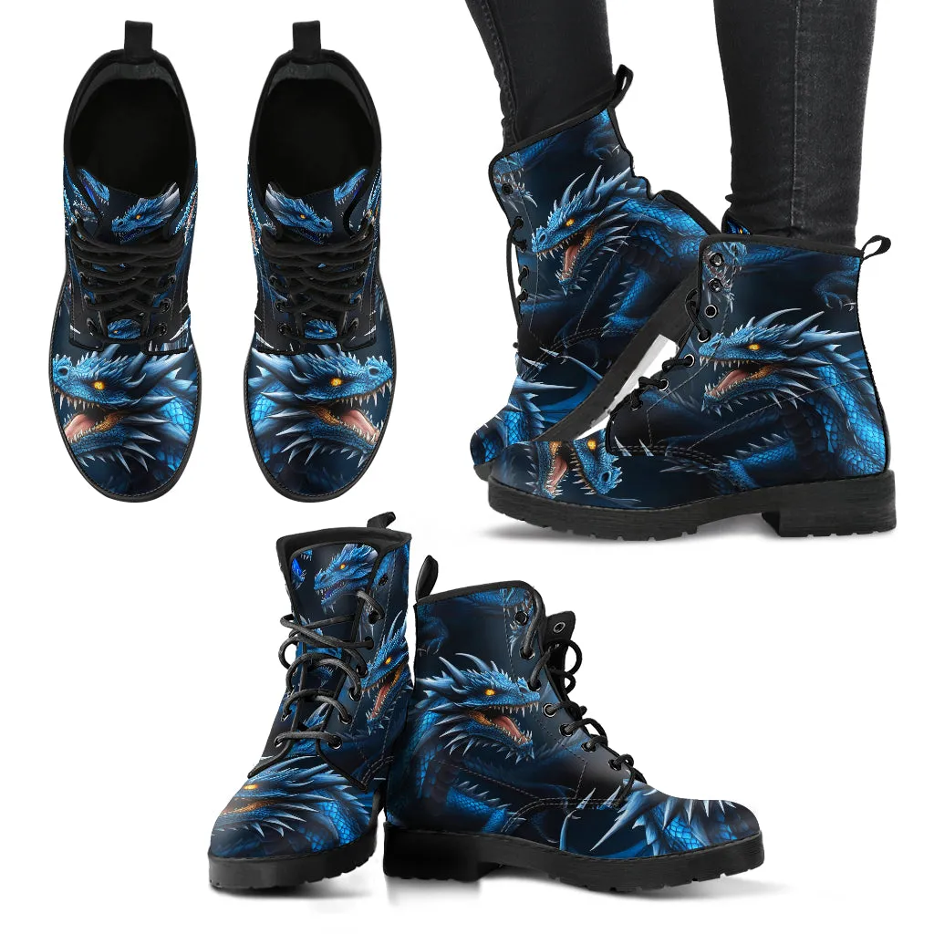 Blue Dragons Vegan Ankle Boots Lace-Up