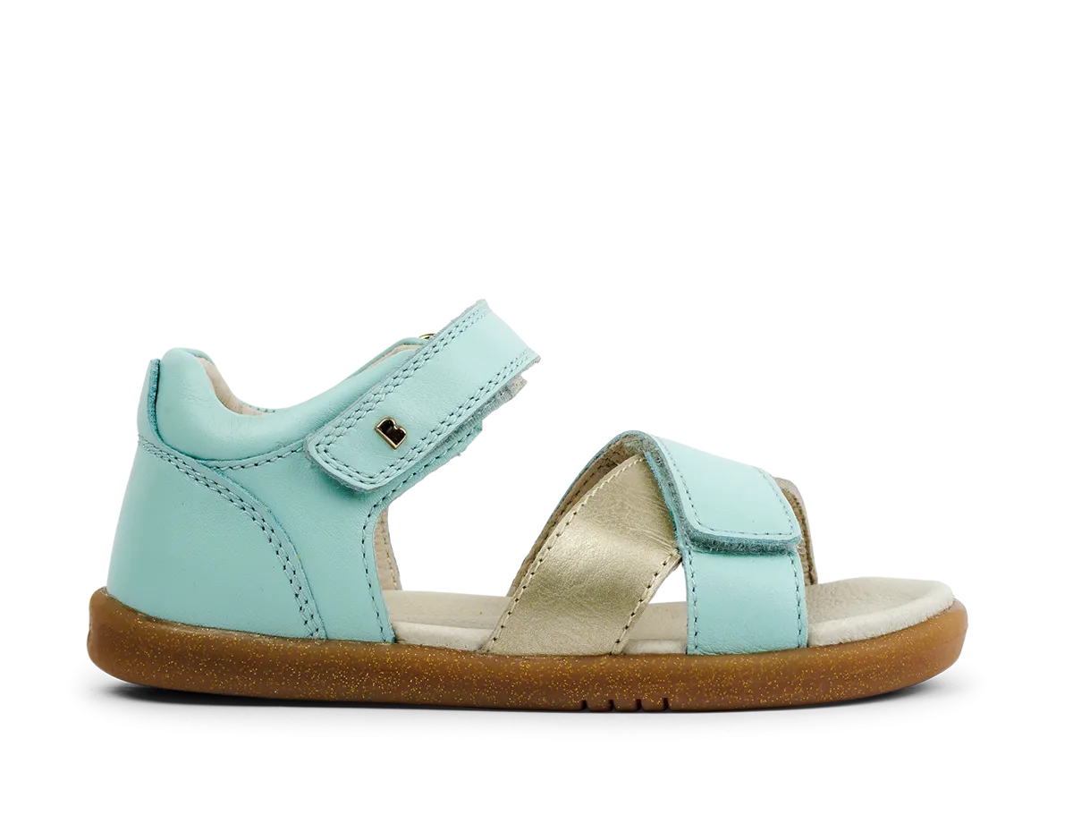 Bobux  SU Mint With Gold Sail Open Toe sandal