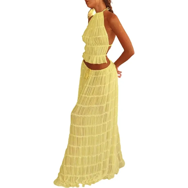 Boho Backless 2-Piece Beach Holiday Set