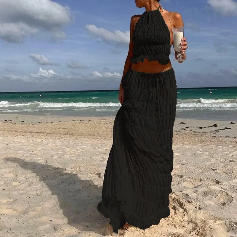 Boho Backless 2-Piece Beach Holiday Set