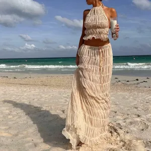 Boho Backless 2-Piece Beach Holiday Set