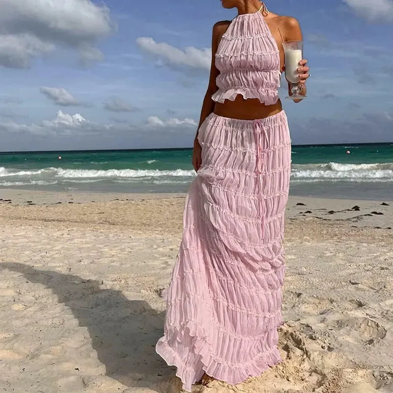 Boho Backless 2-Piece Beach Holiday Set
