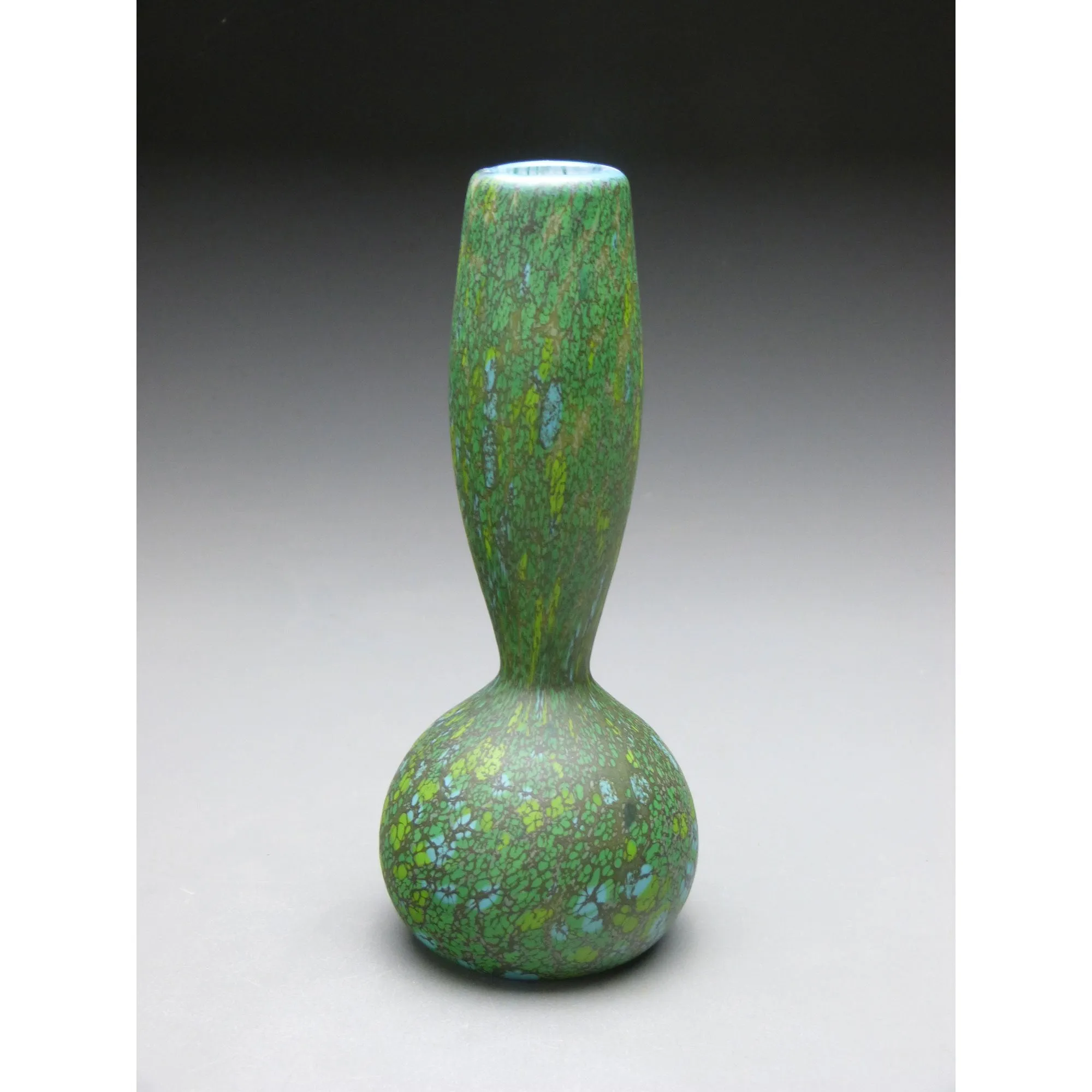 Bottle in Green Handblown Glass Vase by Thomas Spake Studios