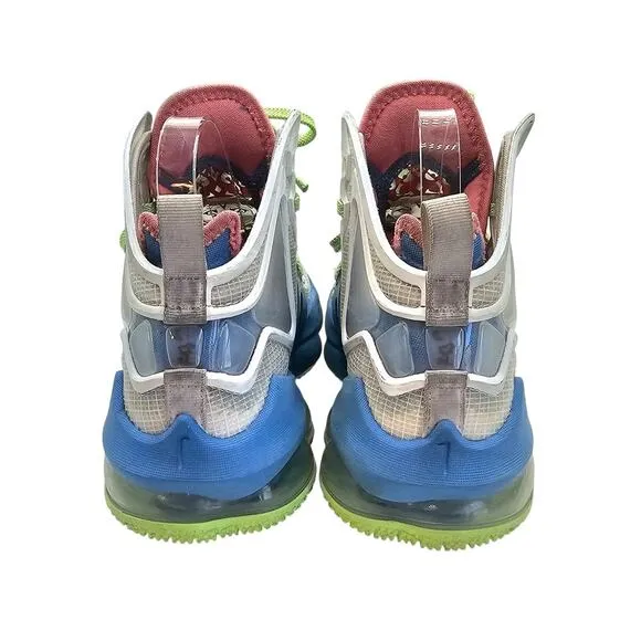Boys Nike Lebron XIX (19) Basketball Sneaker in Dutch Blue/Lime Glow/White