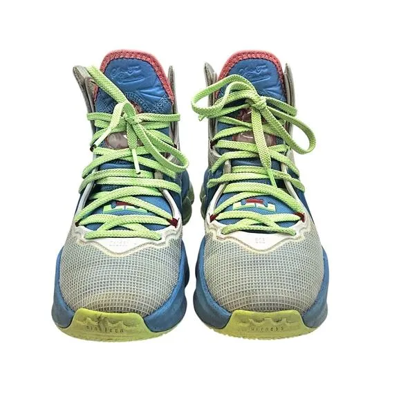 Boys Nike Lebron XIX (19) Basketball Sneaker in Dutch Blue/Lime Glow/White