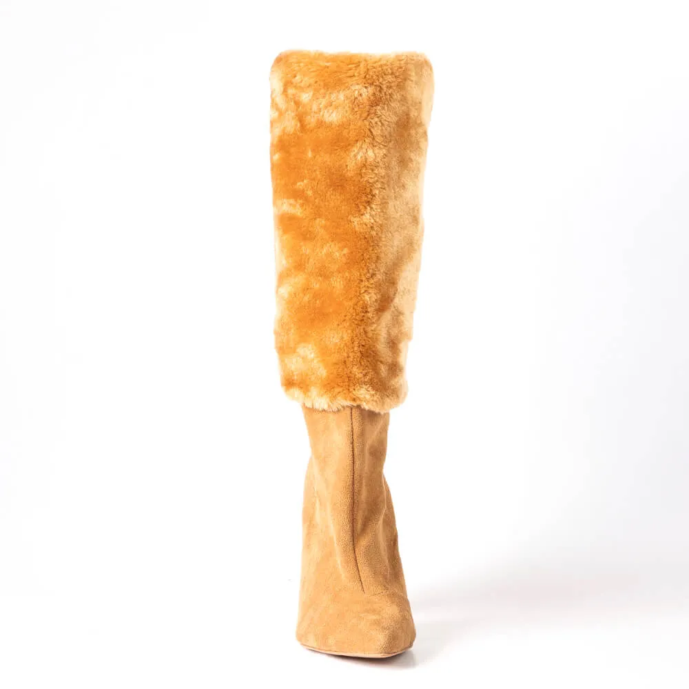 BreeAnne - Dark Tan Faux Fur - Street Sole
