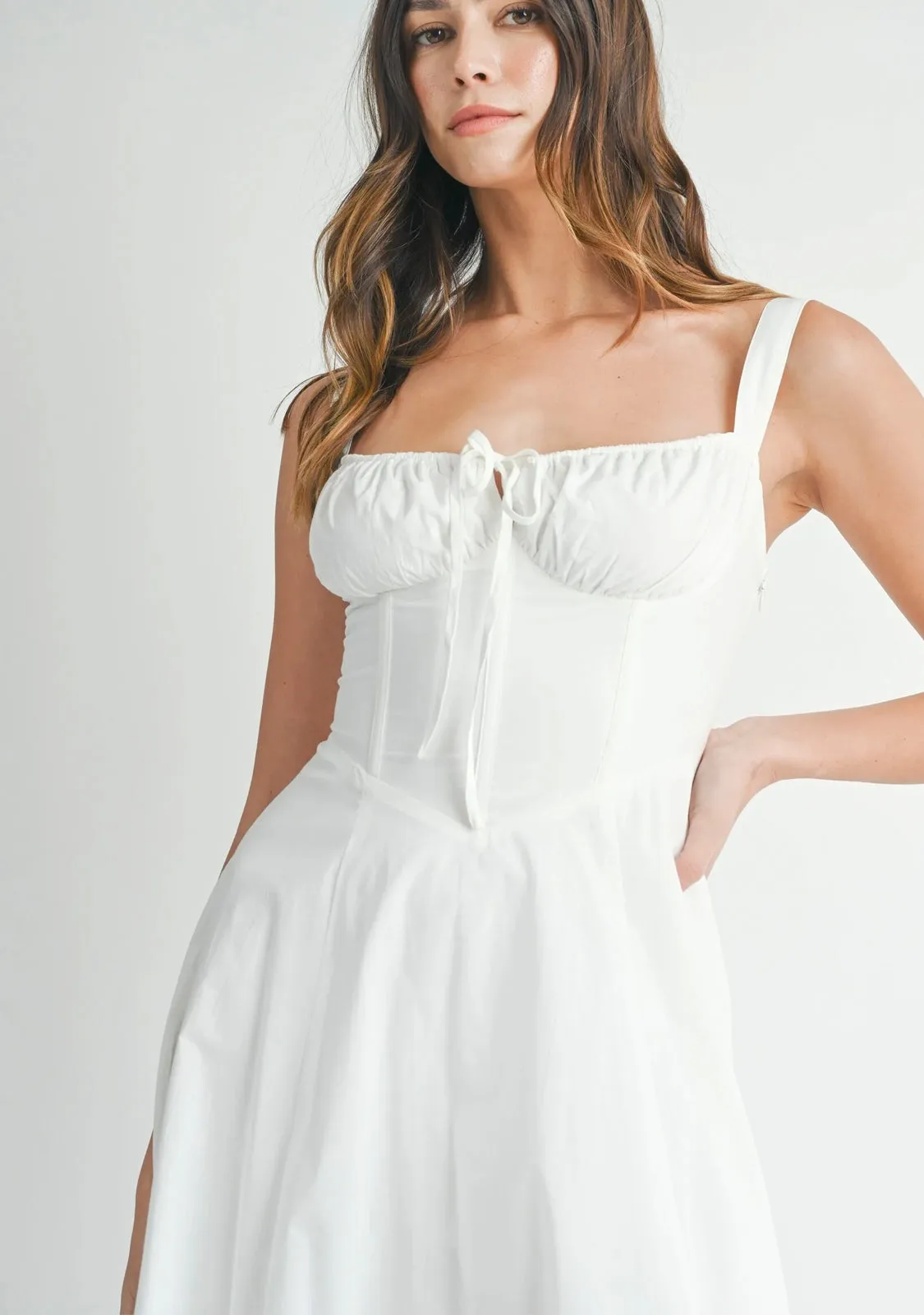 Bustier Bodice Midi Dress