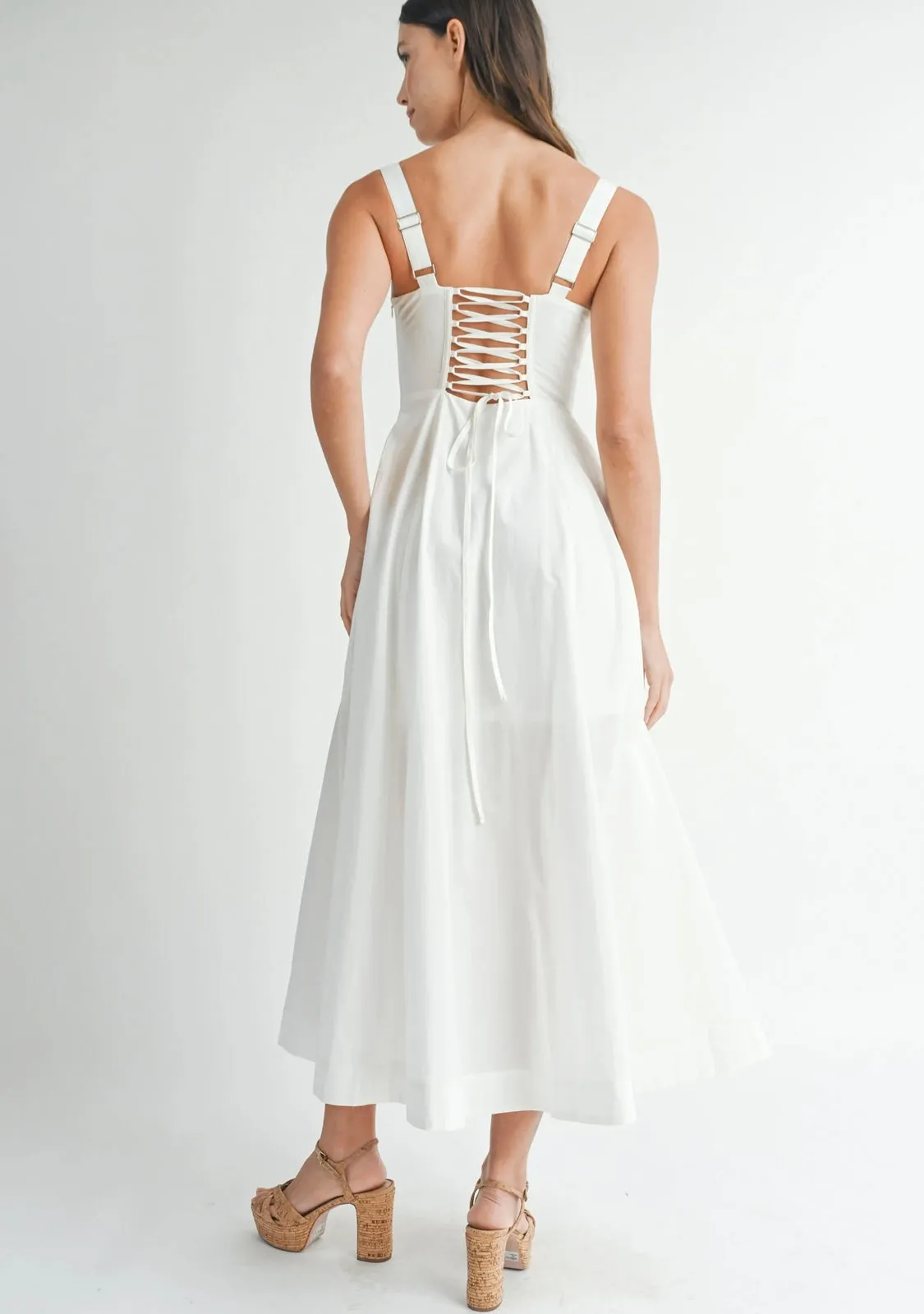 Bustier Bodice Midi Dress