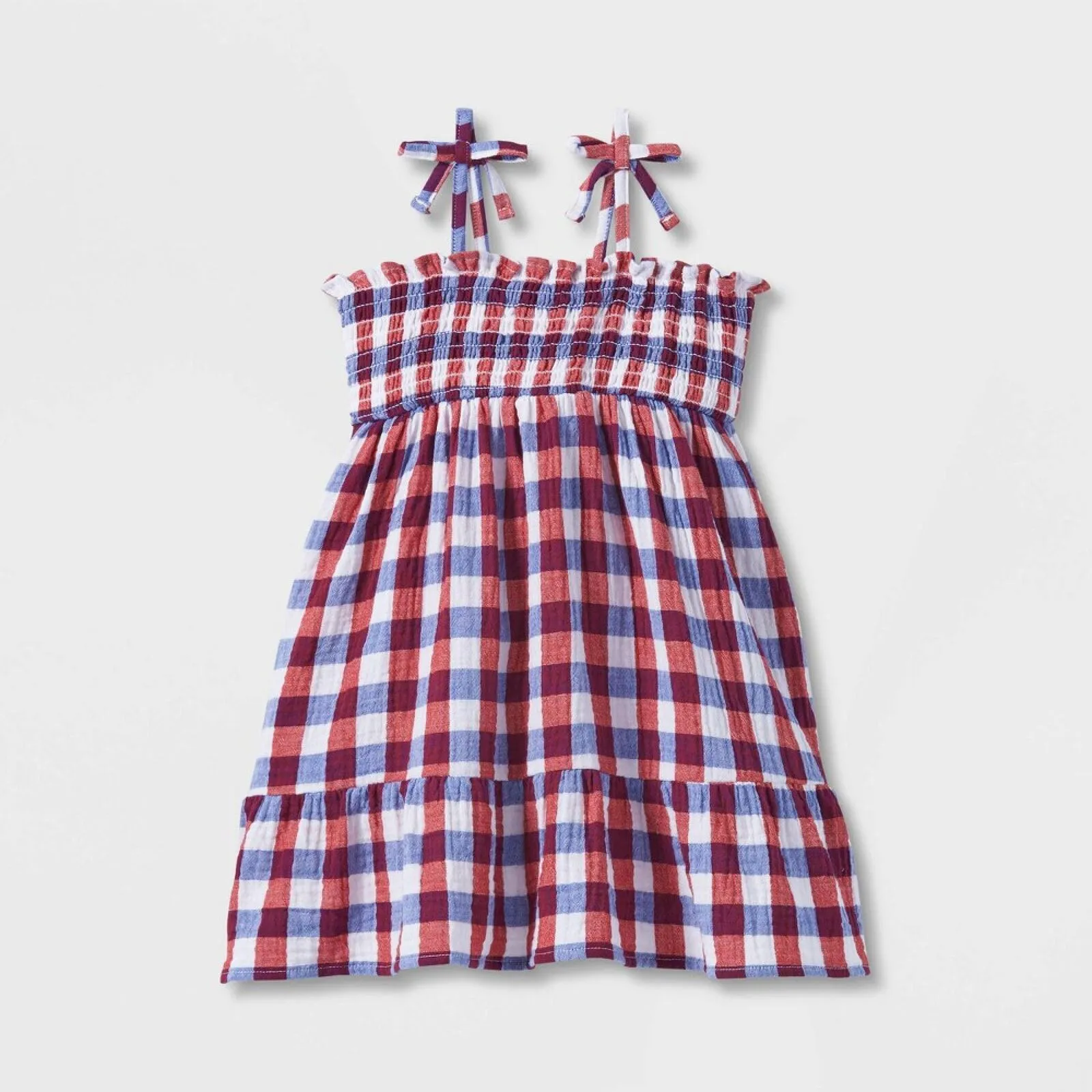 Cat & Jack Toddler Girls Plaid Smocked Tank Top Dress 84626370