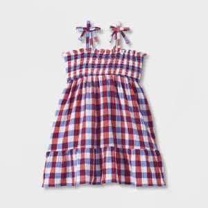 Cat & Jack Toddler Girls Plaid Smocked Tank Top Dress 84626370