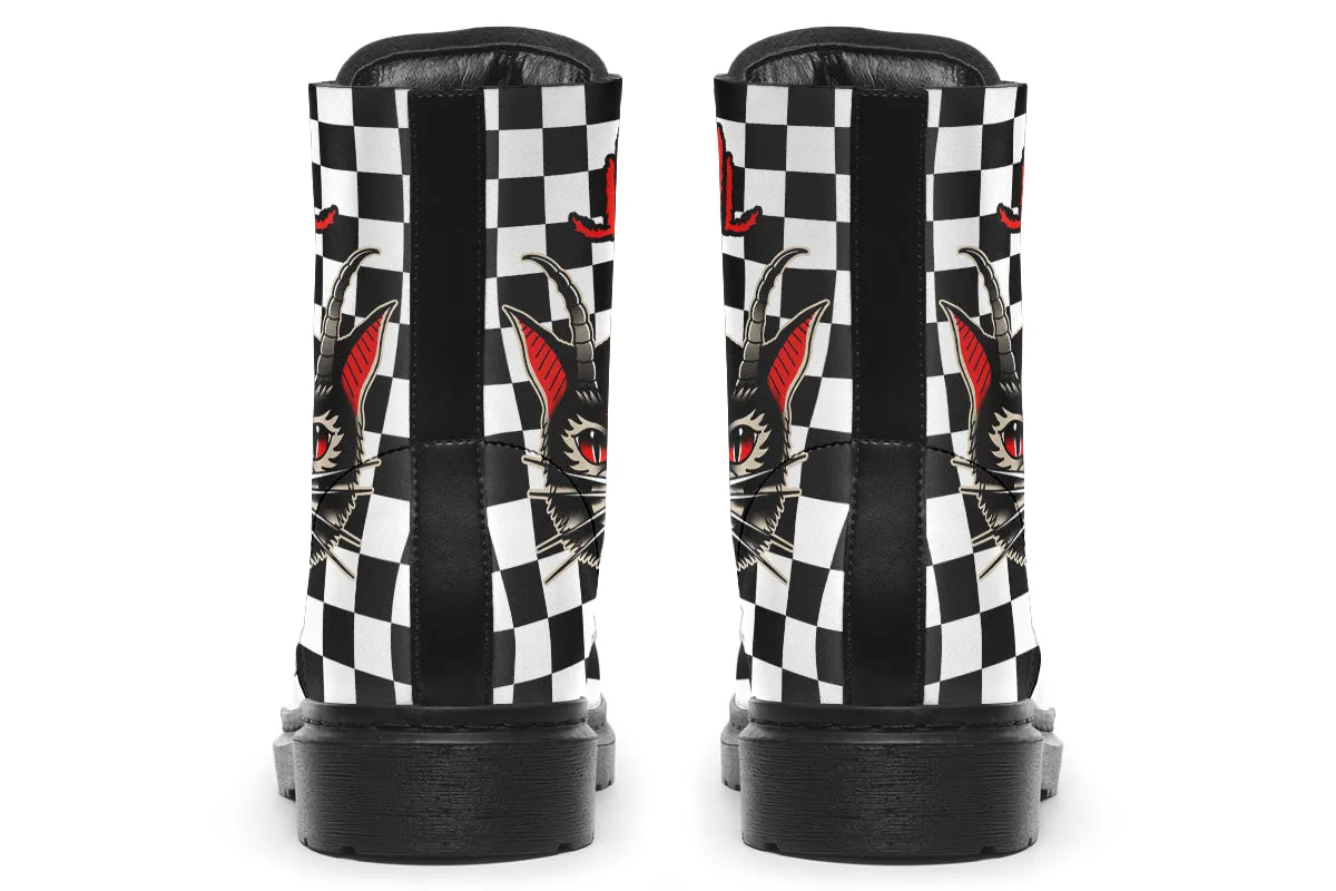 Cat Demon Checkered Boots