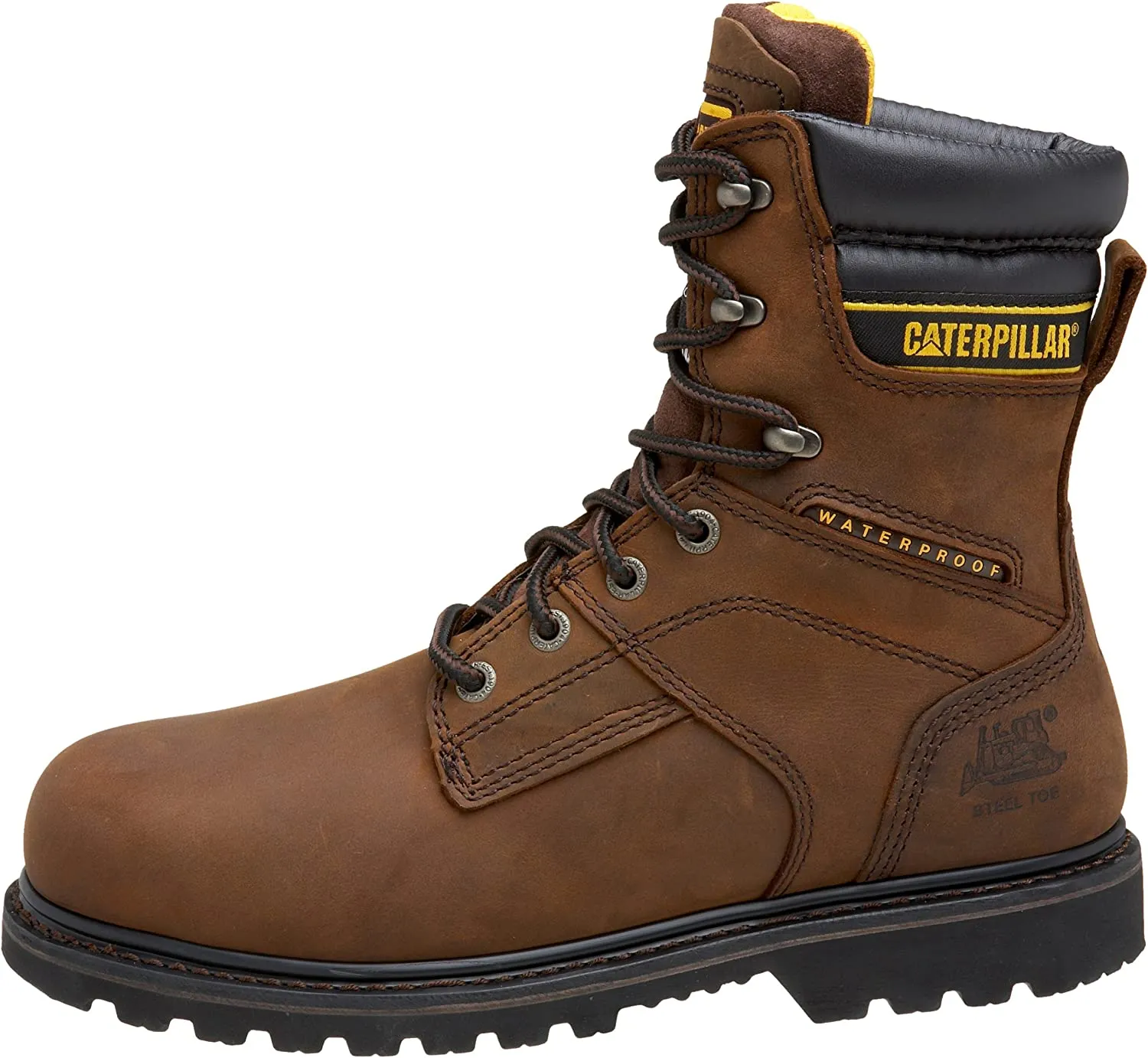 Caterpillar  Mens SALVO 8" WP ST TX Work Boot Brown
