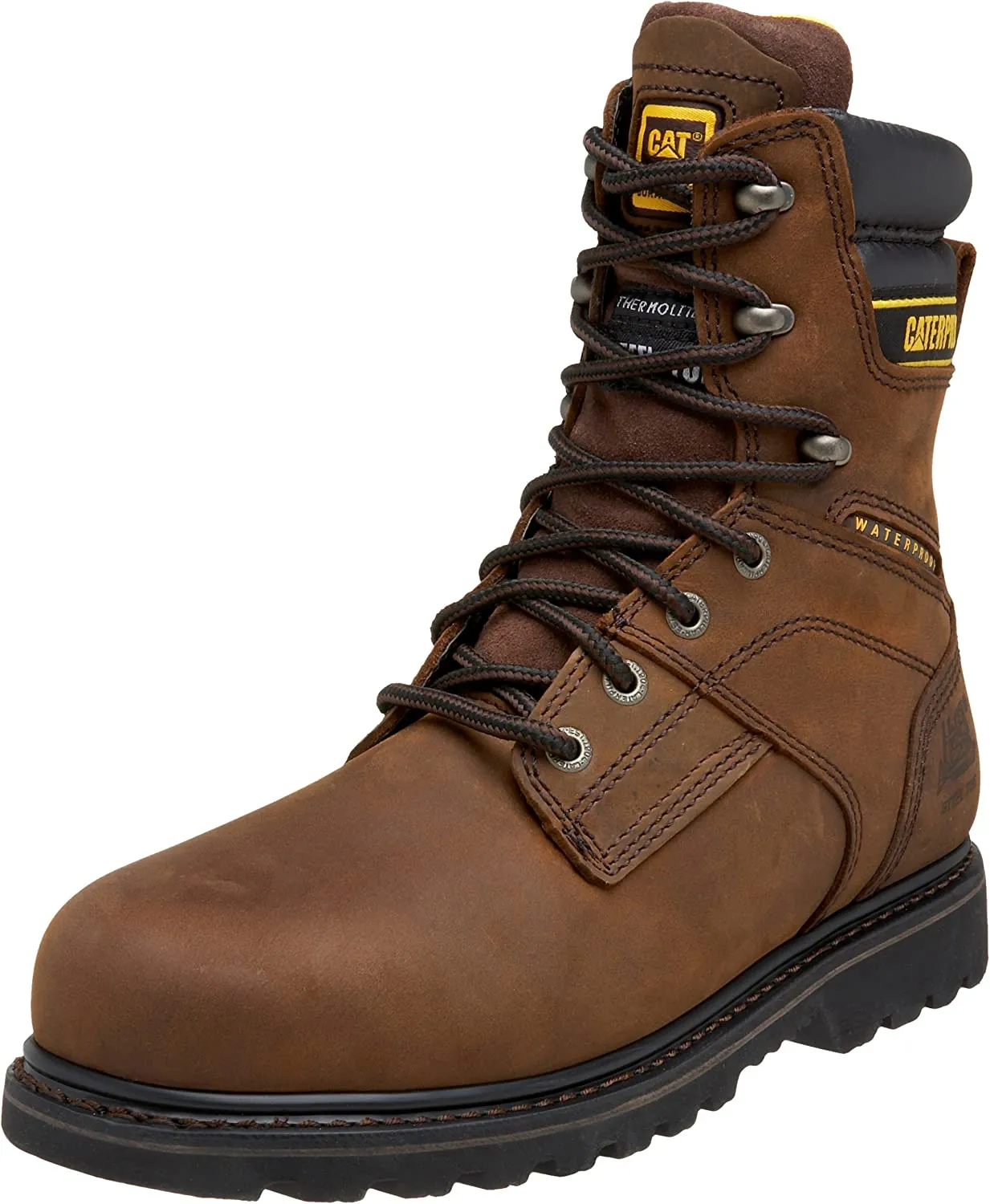 Caterpillar  Mens SALVO 8" WP ST TX Work Boot Brown