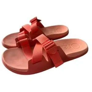 CHACOS ORANGE STRAPPY SANDALS**