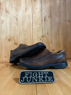 CLARKS ENGLAND CODE Men's Size 10.5M Leather Casual Slip On Shoes Sneakers Loafers Brown