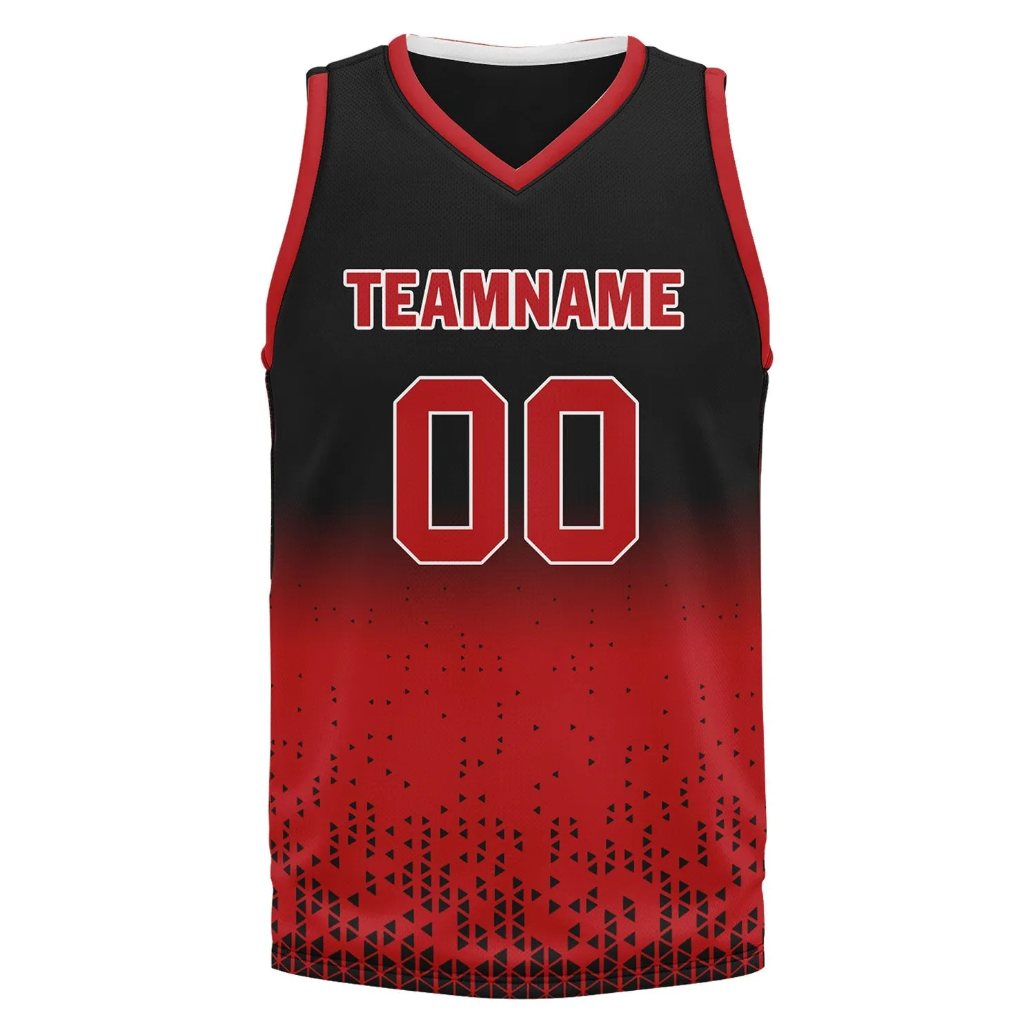 Custom Black Red Fade Fashion Sports Uniform Basketball Jersey BBJ01-D020102-4