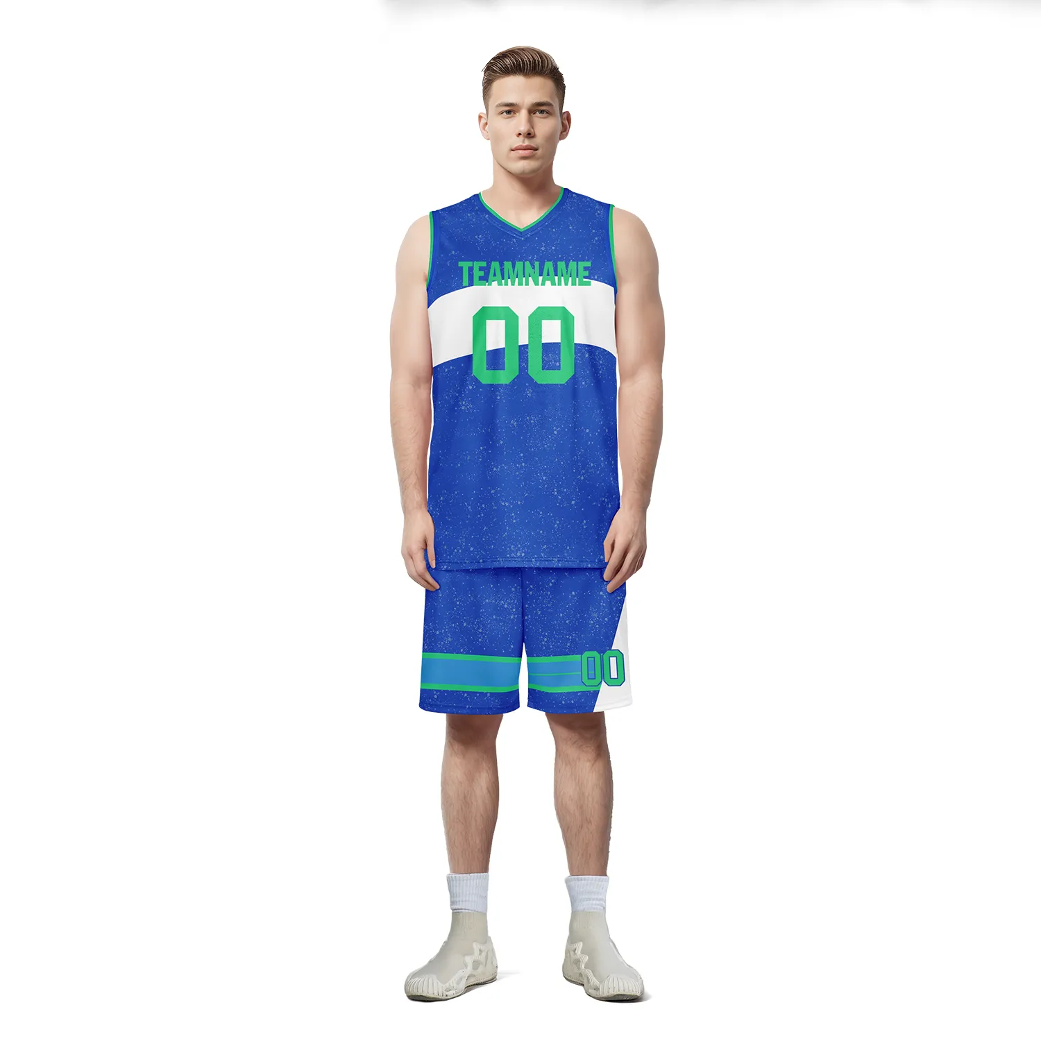 Custom Blue White Classic Style Sports Uniform Basketball Jersey BBJ01-bd0a7009